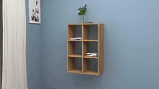 Dmora - Bücherregal Rodrigo, Schrank mit Regalen, Bürobibliothek, 100% Made in Italy, Eiche, 60 x 25 x 90 cm,