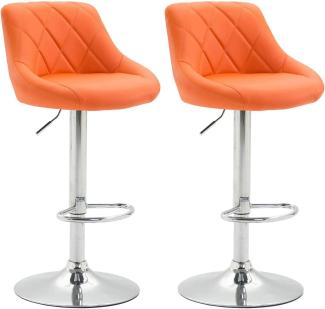 2er Set Barhocker Lazio Kunstleder, orange