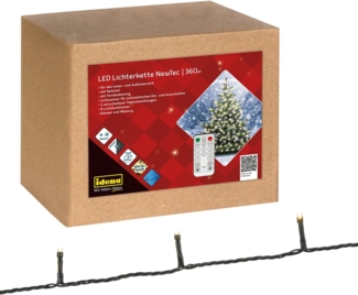 Idena 31339 - LED Lichterkette mit 360 LEDs in Warmweiß, mit Fernbedienung und Sensorsteuerung, Dimmer und Memoryeinstellungen, ca. 43,9 m lang, als Party Deko, Weihnachtsdeko und zur Hochzeit