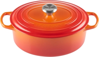 Le Creuset Bräter 'Signature' , Gusseisen , Oval, für alle Herdarten und Induktion geeignet, Ofenrot, 29,0 cm