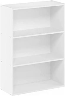 Furinno Pasir Bücherregal mit 3 Ebenen, Holz, Weiß, 57. 7(W) x 80(H) x 24. 6(D) cm