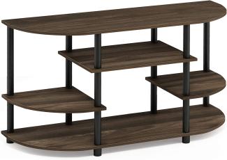 Furinno JAYA TV-Ständer mit einfachem Design und verschiedenen Ablageflächen, holz, Columbia Walnut/Schwarz, 39. 5 x 106. 78 x 57. 79 cm