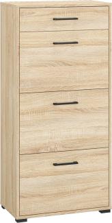 Schuhschrank Caro Dielenschrank 60x34x126 cm sonoma Eiche hell