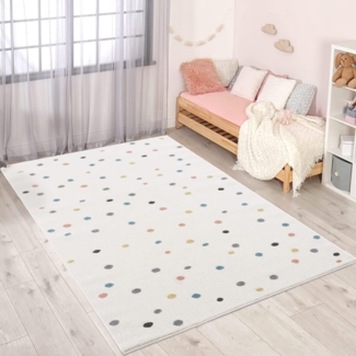 Carpet City Kinderteppich Anime9396, rechteckig, Höhe: 11 mm, Spielteppich, Bunte Punkte, Weicher Flor, Pflegeleicht, Kinderzimmer