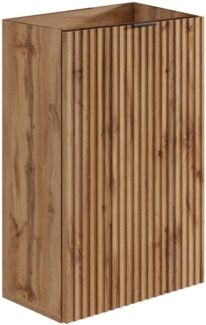 Vente-unique - Handwaschbeckenschrank geriffelt - Tür wendbar - Holzfarben hell - 60 x 40 x 22 - VAHIRA