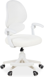 IDIMEX Drehstuhl ISLA, Schreibtischstuhl mit Fußstütze ergonomisch höhenverstellbar Weiß