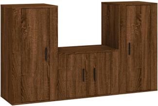 vidaXL 3-tlg. TV-Schrank-Set Braun Eichen-Optik Holzwerkstoff 3188525