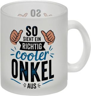 speecheese Tasse SO SIEHT EIN RICHTIG COOLER ONKEL AUS Glas Tasse
