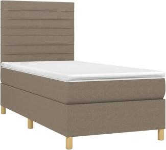 vidaXL Boxspringbett mit Matratze Taupe 80x200 cm Stoff, Härtegrad: H2 [3142373]