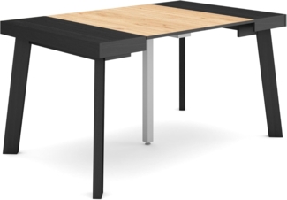 Skraut Home | Ausziehbarertisch | Multifunktionaler ausziehbarer | 140 | Für 6 Gäste | Hölzerne Beine | Moderner Stil | Schwarz Eiche