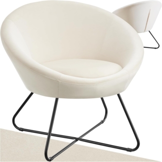 tectake Relaxsessel Cocktailsessel, gepolstert, mit Bouclé- oder Samtbezug