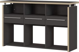 Kommode, Aktenschrank, Schreibtischverlängerung für Bürotisch 'DUO' anthrazit Rosales, ca. 123 cm