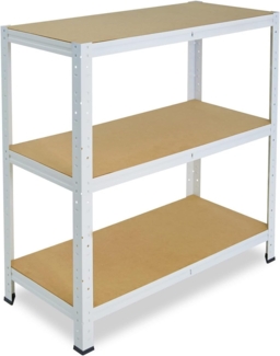 shelfplaza HOME 90 x 50 x 40 cm Schwerlastregal in weiß mit 3 Böden und 175 kg Traglast pro Boden
