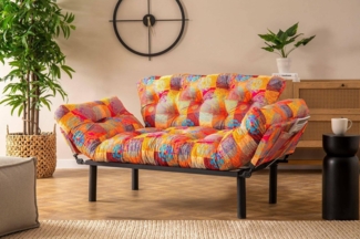 Dmora Schlafsofa 2-Sitzer Zeeusis 155x70 cm Bunt, Stauraum