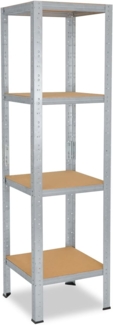 shelfplaza HOME 155x30x30 cm Schwerlastregal in grau-verzinkt mit 4 Böden und 175 kg Traglast pro Boden