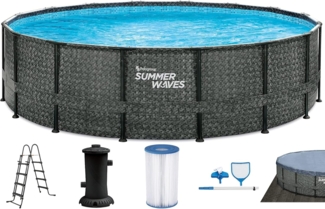 SUMMER WAVES Framepool TW24-P4A01648B0EU Frame Elite Pool Dark Herringbone 488x122 cm