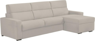 Talamo Italia - Sofa mit Halbinsel Valeriana, Ecksofa für Wohnzimmer, gepolstert, Abnehmbarer Bezug, 100% Made in Italy-Qualität, 280x160 h100 cm, Beige
