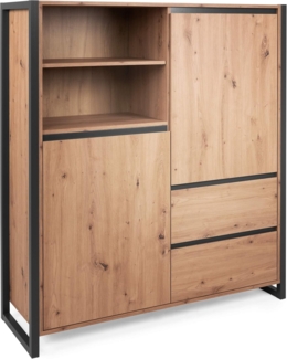 Newroom Highboard Vincent, Highboard Wildeiche Vintage Industrial Sideboard Kommode Anrichte