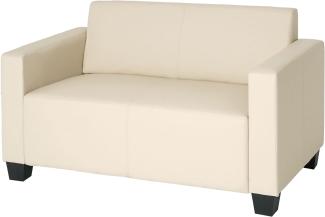 2er Sofa Couch Lyon Loungesofa Kunstleder ~ creme