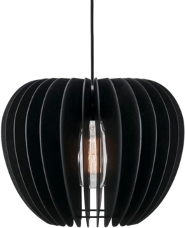 Holzlamellen Hängelampe schwarz Nordlux Tribeca 38 mit E27 Fassung