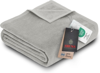 IBENA 'Luxus', Baumwollmischgewebe silbergrau, 150x200 cm