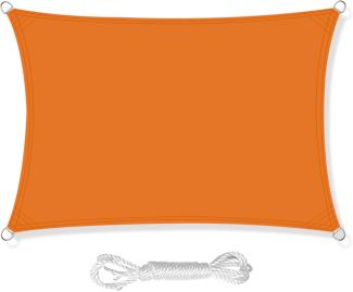 HEYOMART Sonnensegel Sonnenschutz inkl Befestigungsseile PES Polyester Wasserdicht 2x3 m Rechteck Sonnensegel mit 98% UV Schutz für Draußen, Patio, Garten Terrasse Camping, Orange