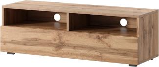 Selsey REDNAW - TV-Schrank/modernes TV-Board für Wohnzimmer, stehend/hängend, 100 cm breit (Wotan Eiche Matt ohne LED)