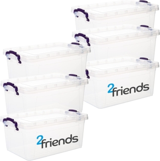 Centi Stapelbox Aufbewahrungsbox mit Deckel, Stapelbar Plastikbox mit Deckel (Spar Set, 6 St, 11,5 cm x Breite 26 cm x Tiefe 17 cm 3L), Kisten Aufbewahrung mit Deckel und Griffen