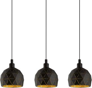 Eglo 97846 Pendelleuchte ROCCAFORTE E14 3X40W schwarz, gold E14 L:75cm B:17cm H:110cm dimmbar