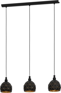 Eglo 97846 Pendelleuchte ROCCAFORTE E14 3X40W schwarz, gold E14 L:75cm B:17cm H:110cm dimmbar
