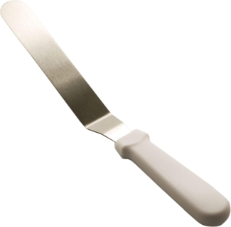 Tortenheber/ Tortenmesser/ Winkelpalette aus Edelstahl - 20,5 cm weißer Griff