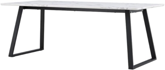 ebuy24 Esstisch Malaga Esstisch Marmor dekor 90x200cm weiß,schwarz (1-St)