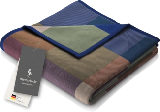 Wohndecke Pure Cotton Karo grün, karierte Baumwolldecke in 150x200 cm, Biederlack, Made in Germany, nachhaltig produziert