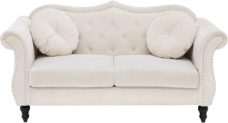 2-Sitzer Sofa Samtstoff beige SKIEN