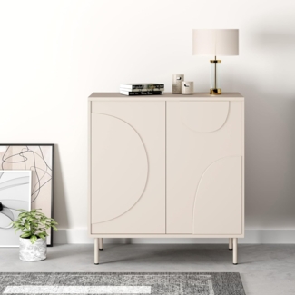 Sideboard Holea mit 2 Türen 75 x 70 x 34 cm Beige [en. casa]