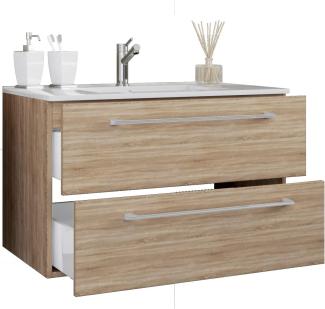 Badinos Waschbeckenunterschrank 60cm Waschbecken Unterschrank Badzimmer sonoma