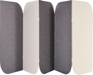 Akustik Raumteiler 5-teilig SHADY Grau 400 cm 160 cm