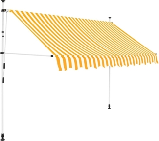 vidaXL Einziehbare Markise Handbetrieben 300 cm Orange/Weiß Gestreift 43234