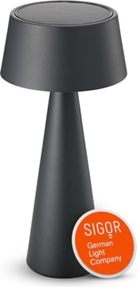 SIGOR LED Tischleuchte Akku-Tischleuchte Solino 262mm graphitgrau, Dimmbar, 1 LED Platine, 2.700 K