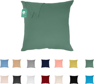 Livessa Kissenbezug 80x80 aus%100 Baumwolle Jersey Stoff - Verdeckter Reißverschluss, Kopfkissenbezug 80x80 cm, Kissenhülle, Ultra weich und atmungsaktiv, Oeko-Tex Zertifiziert