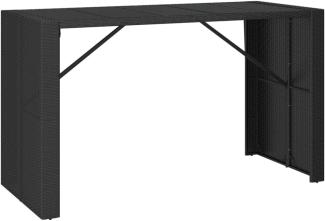 vidaXL Bartisch mit Glasplatte Schwarz 185x80x110 cm Poly Rattan 362600