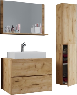 VCM Badmöbel Waschtisch Lendas 915209 Honig-Eiche H. 150 x B. 80 x T. 51 cm