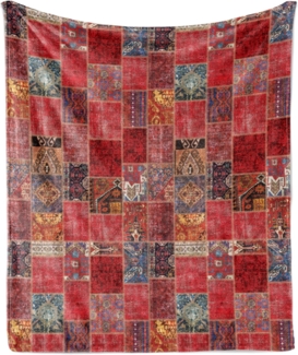 Wohndecke Gemütlicher Plüsch für den Innen- und Außenbereich, Abakuhaus, orientalisch Ethnischer Zier Squares