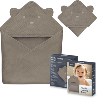 lionelo Kapuzenhandtuch MUSLIN HOODED TOWEL, Musselin 100% - Außergewöhnlich weich und sanft