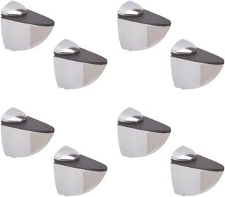 HOOZ Wandregalhalter Metall für Glas- und Holzregale inkl. Montagematerial versch. Größen, Set 8-tlg, mit gummierter Klemmbacke