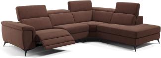 Sofanella Ecksofa AMARO Sofalandschaft Funktionssofa Stoff in Dunkelbraun S: 286 Breite x 108 Tiefe