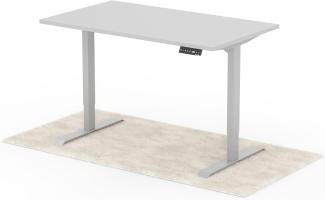 elektrisch höhenverstellbarer Schreibtisch DESK 140 x 80 cm - Gestell Grau, Platte Grau