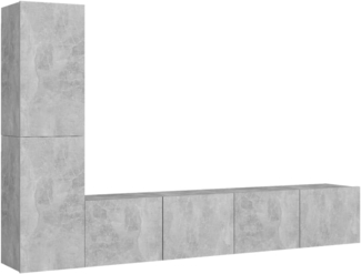 vidaXL 4-tlg. TV-Schrank-Set Betongrau Spanplatte [3079094]