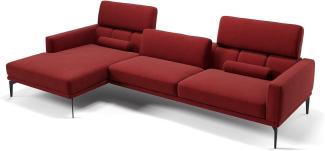 Sofanella Eckcouch SALERNO Stoffbezug Eckgarnitur Ecksofa in Rot XL: 308 x 157 Breite x 97 Tiefe