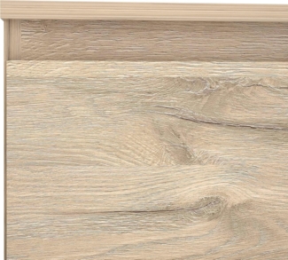 Forte JOKKAZ Vitrine L 90, moderner Vitrinenschrank mit 2 Türen, Wohnzimmervitrine, Holzwerkstoff, Flagstaff Eiche Holzdekor/Schwarz, 89,6 cm breit x 197,7 cm hoch x 42 cm tief